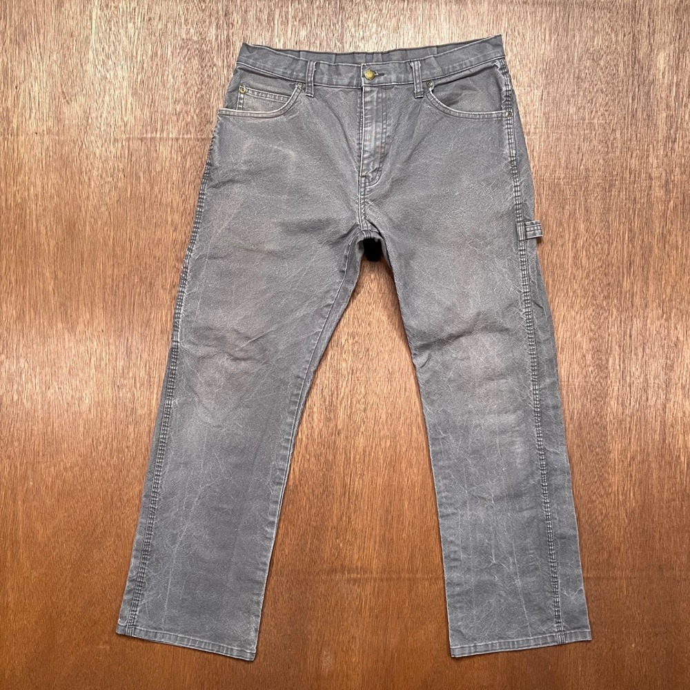 Dickies Carpenter Pants 32x30 Grey Canvas Workwear Straight Leg K394723